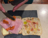 Foto del paso 3 de la receta: Sándwich de jamón, doble de queso y sobrasada