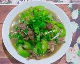 Hình bước làm 5 của món Tim heo xào mướp