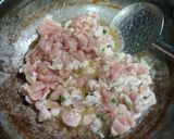 A picture of step 3 of American chopsuey with fried rice.