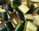A picture of step 2 of Zucchini Salad with Pecorino, Basil and Almonds.