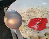 A picture of step 10 of Spaghetti with a 10-minute hot and tangy mushroom and ham sauce.