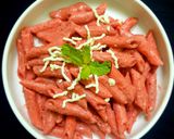 A picture of step 12 of Pink (beetroot) pasta.