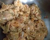A picture of step 4 of Kachay Qeema k kabab.