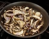 A picture of step 6 of Chicken Schnitzel with a Creamy Mushroom Sauce.
