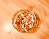 A picture of step 1 of Polenta with Mushrooms and Sausage Cooked in a Jar in the Microwave.
