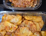Foto del paso 9 de la receta: Pollo al horno con salsa y patatas