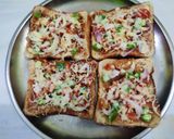 ब्रेड कैप्सिकम पिज़्ज़ा(Bread capsicum pizza recipe in Hindi) रेसिपी चरण 4 फोटो