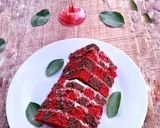 A picture of step 20 of Chocolate and red velvet checker board cake.