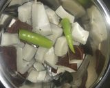 A picture of step 2 of Peanut coconut bhaigan.