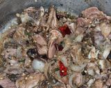 A picture of step 4 of Meat with dry whole spices.