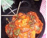 A picture of step 2 of Spicy Schezwaan momos.