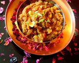 A picture of step 5 of Moong dal Halwa.