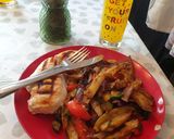 A picture of step 6 of Syn free salt and pepper chips MSG Free.