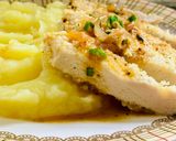 A picture of step 9 of Juicy chicken breast with mushroom butter sauce and mashed potatoes.