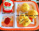 Hình bước làm 3 của món Cơm tôm phô mai viên