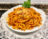 Foto del paso 7 de la receta: Spaghetti con pisto y salchichas tipo criollo