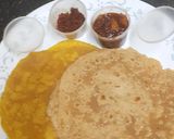 A picture of step 6 of Tikha --- Meetha thepla (spicy --- sweet roti).