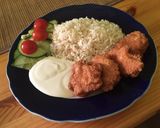 Csirkemell falatkák tartár mártással, rizzsel recept fázis 5 fotója