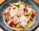 A picture of step 3 of Penne Rigate with Tuna and Leeks.