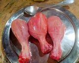 A picture of step 1 of Namkeen chicken legs.
