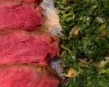 A picture of step 10 of Grass-fed Tomahawk, Creamed kale and black garlic.