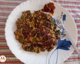 A picture of step 4 of Okra egg omelet.