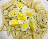 Low gluten spicy pasta with Lemon garlic, mushroom top with egg and Parmesan cheese recipe step 6 photo