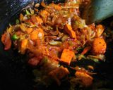 A picture of step 5 of Macroni in indo Western style..