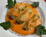 Foto del paso 7 de la receta: Canelón de lechuga con picado de ternera, champiñones y salsa de pimientos