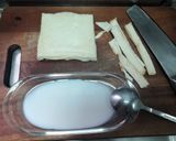 Hình bước làm 1 của món Pudding sandwich cho bữa sáng của bé