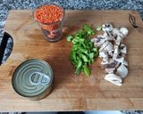 Foto del paso 1 de la receta: Lentejas rojas con verduras y atún