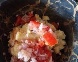 A picture of step 4 of Xaak and Aloo Pitika.