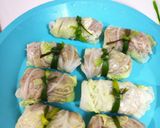 รูปขั้นตอนการทำที่ 2 ของ สันในไก่ม้วนผักกาดขาว คลีนๆ By Microwave