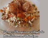 Foto del paso 4 de la receta: Arroz c/Champiñones y vegetales Más Salsa con Albóndigas