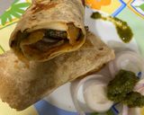 A picture of step 8 of Malai chaap roll.