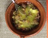 A picture of step 14 of Beef Alambre with Mango Sauce.