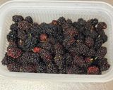 A picture of step 2 of Mulberry Jam (from my garden).