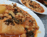 Foto del paso 5 de la receta: Garbanzos de bote 🫙 con Bacalao 🐟 y espinacas🥬