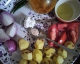 A picture of step 1 of Baby potatoes dom with maize flour.