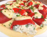Foto del paso 12 de la receta: Piquillos rellenos de Bacalao y Gambas con crema de bogavante