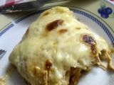 Lasaña de pollo con champiñones