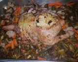 Foto del paso 6 de la receta: 🐓🍗Pollo entero relleno al horno con vegetales🥦🥕🥔