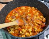 A picture of step 15 of Chicken Curry with Chickpeas, Eggplant, and Spinach.