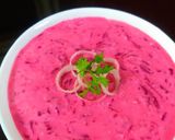 A picture of step 3 of Beetroot Raita.