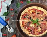 Foto langkah ke 6 dari resep Prata cheese bread pizza 🍕.