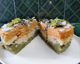 A picture of step 5 of Tiranga Dhokla.