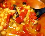 A picture of step 3 of Indian-style rice with chickpeas.