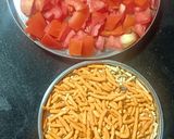 A picture of step 1 of Kathiyawadi Sev Tomato Subji.