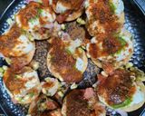 A picture of step 4 of Moong Sprouts Dahi Papdi chaat.