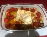 A picture of step 3 of Chicken Feta Pasta #TikTok Inspo.